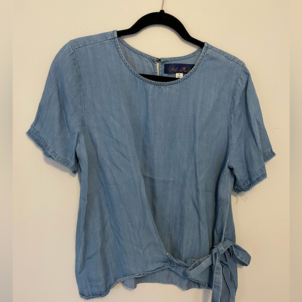 Chambray side tie T